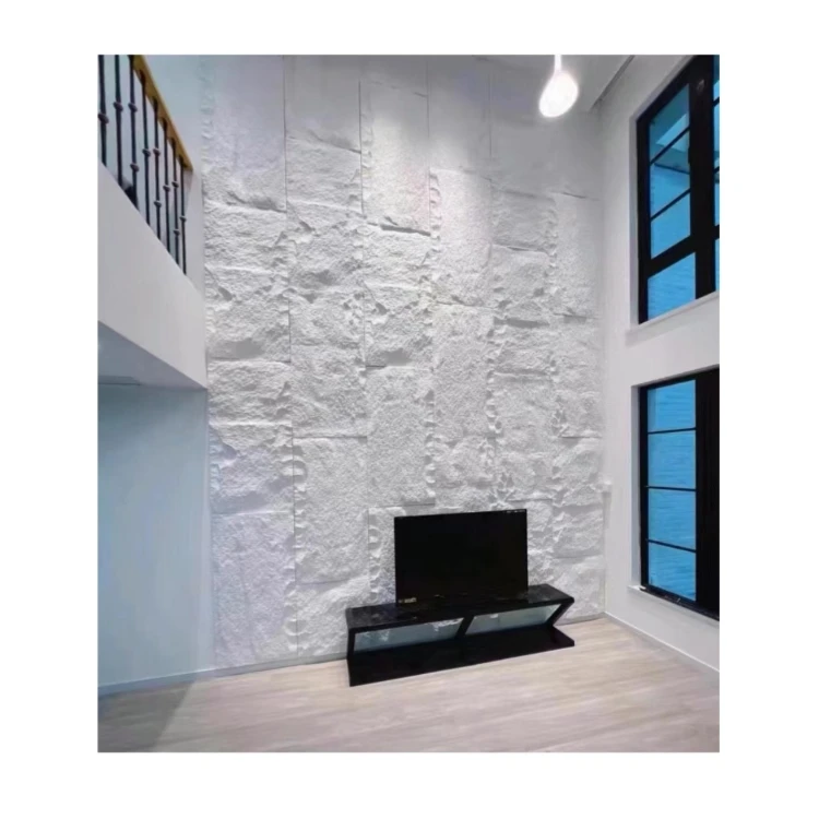 application of polyurethane faux stone panel 2